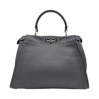 Borsa Fendi Peekaboo Medium Selleria grigia