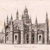 2 Stampe Antiche originali Pavia  la Certosa  1883