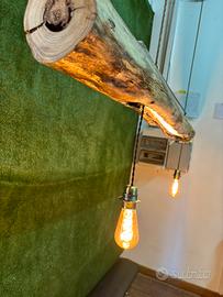 Lampada da soffitto in legno