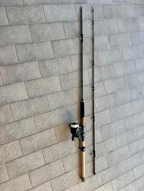 Canna in carbonio da siluro storione piu Mulinello