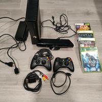 Xbox 360 slim con kinect, scatola e giochi