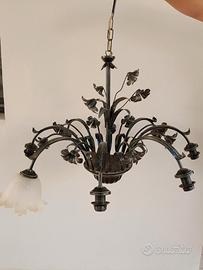 3 lampadai in ferro battuto 