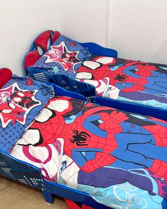 2 lettini di spiderman con materassi inclusi