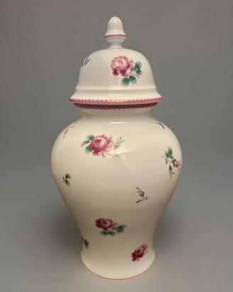 Vaso con coperchio  Richard Ginori dec.roselline