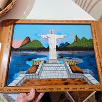 Vassoio decorativo vintage Cristo redentore 