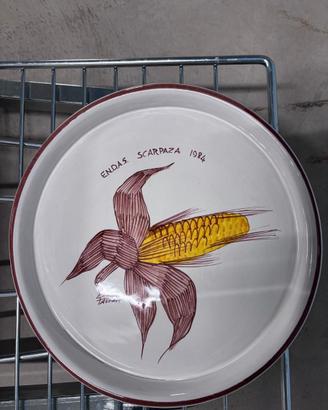 Piatto in ceramica di Faenza 1984 -Sante Tassinari