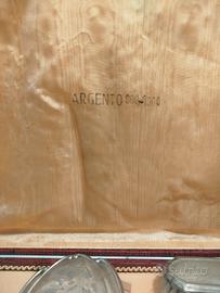 Set toeletta argento 800 con parti in legno