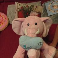 pupazzo elefantino rosa 