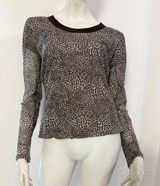 MARELLA Maglia marrone beige leopardata