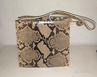 Borsa Enrico Pucci in vero pitone beige