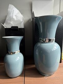 Coppia di vasi azzurro ceruleo Enrico Coveri