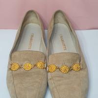 Scarpe Charlotte originali - Camoscio beige e oro