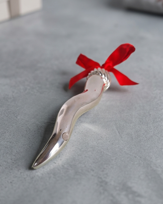 🌶️ Corno portafortuna in lamina d'argento