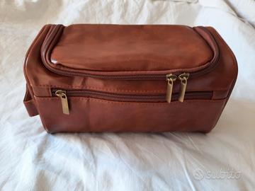 Borsa beauty case in pelle da viaggio toilette