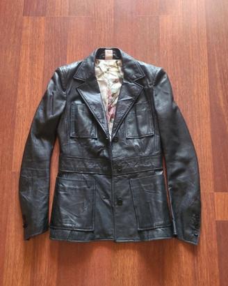 giacca pelle nera Dondup donna TG 42