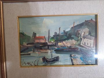 MARCONI CARLO  20x30 olio tavola 5 quadri