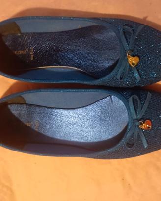 Ballerine blu glitter con fiocco n. 41