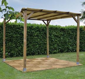 PERGOLA PERGOLATO GAZEBO IN LEGNO TETTOIA 3x3 MT