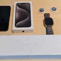iPhone 15pro 256gb + Apple Watch ultra Titanio
