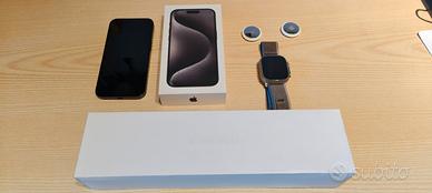 iPhone 15pro 256gb + Apple Watch ultra Titanio