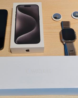 iPhone 15pro 256gb + Apple Watch ultra Titanio