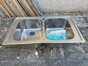 lavello due vasche satinato 86x50 NUOVO