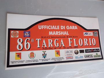 placca rally adesiva cm. 21x42 86 targa florio