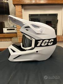 Kit casco cross fox + mascherina + guanti + maglia