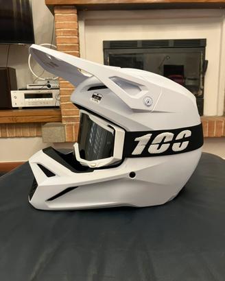 Kit casco cross fox + mascherina + guanti + maglia