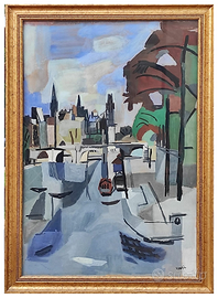 Antonio SCORDIA tempera su carta anni 50 cm 56x37