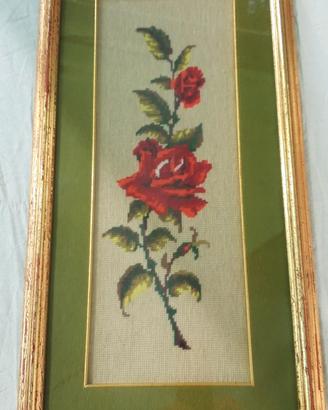 QUADRO ANNI 70’ RICAMATO A MEZZO PUNTO