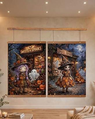 Set 2 Poster Creepy Dools Halloween Art Home Decor