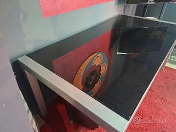 tavolo vetro nero cm 180 lu x 90 la x 76h