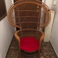 Poltrona pavone in vimini