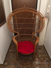 Poltrona pavone in vimini