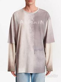 BALMAIN Maglietta Stampa Cotone Nuova Tg S 825€