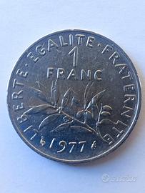 MONETA REPUBBLICA FRANCESE 1 FRANCO 1977