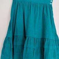 Gonna verde di velluto a costine