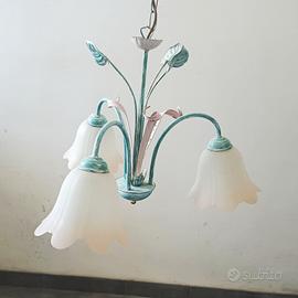 lampadario cameretta verde fiori