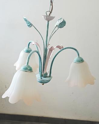 lampadario cameretta verde fiori