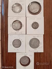 7 monete d'argento italia-usa-australia-canada