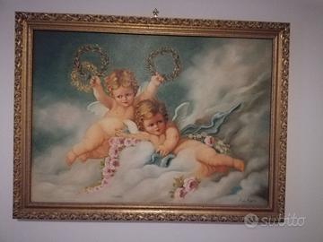Quadro con Puttini dipinto a mano
