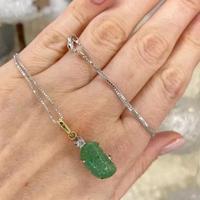 COLLANA ORO 18kt. DIAMANTE E SMERALDO INCISO 7,68