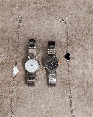 Coppia di orologi con braccialetti