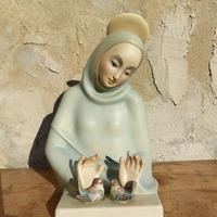 Lenci ceramica statuina Madonna dell'Amore