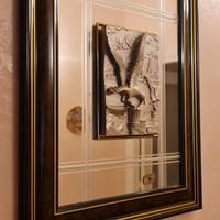 Quadro in Peltro con cornice legno e specchio