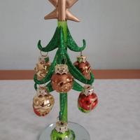 Alberino di Natale in Vetro Soffiato glitterato