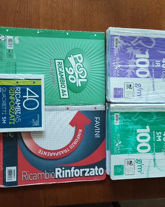 Ricambi rinforzati per anelli righe e quadretti