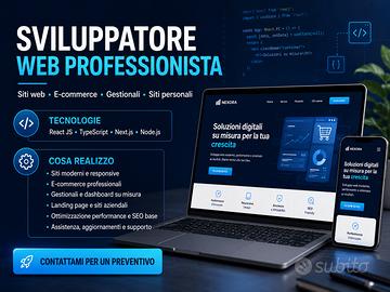 Sviluppatore Web, Siti Web, E-commerce, Gestionali