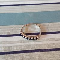 Anello Riviera Argento 925 & Zaffiri Blu Misura 17